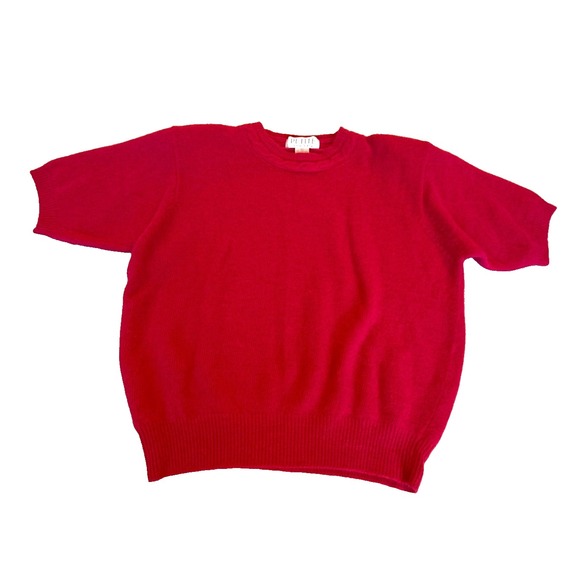 Petite Sophisticate Sweaters - Petite Sophisticate Women's Wool/Angora Rabbit Hair Fuzzy Short Sleeve‎ Pink S